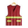 Red Printed Logo Vest for Sanitation Uniform, Volunteer Event - Model: 665070751337
