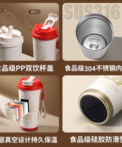 Alternative view of Insulated Coffee Thermos Cup for Hot & Cold Drinks with Straw - Model: 676312515325
