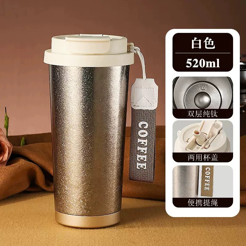 Titanium Travel Mug for Car Coffee and Cold Drinks, Leak-Proof - Model: 1011157906454 - 图片 6