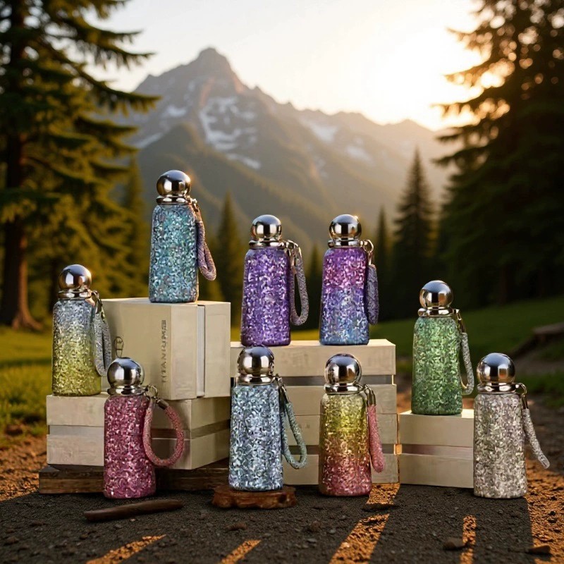 Titanium Water Bottle for Women Business Gift with Floating Ball - Model: 1036110308799 - 图片 4