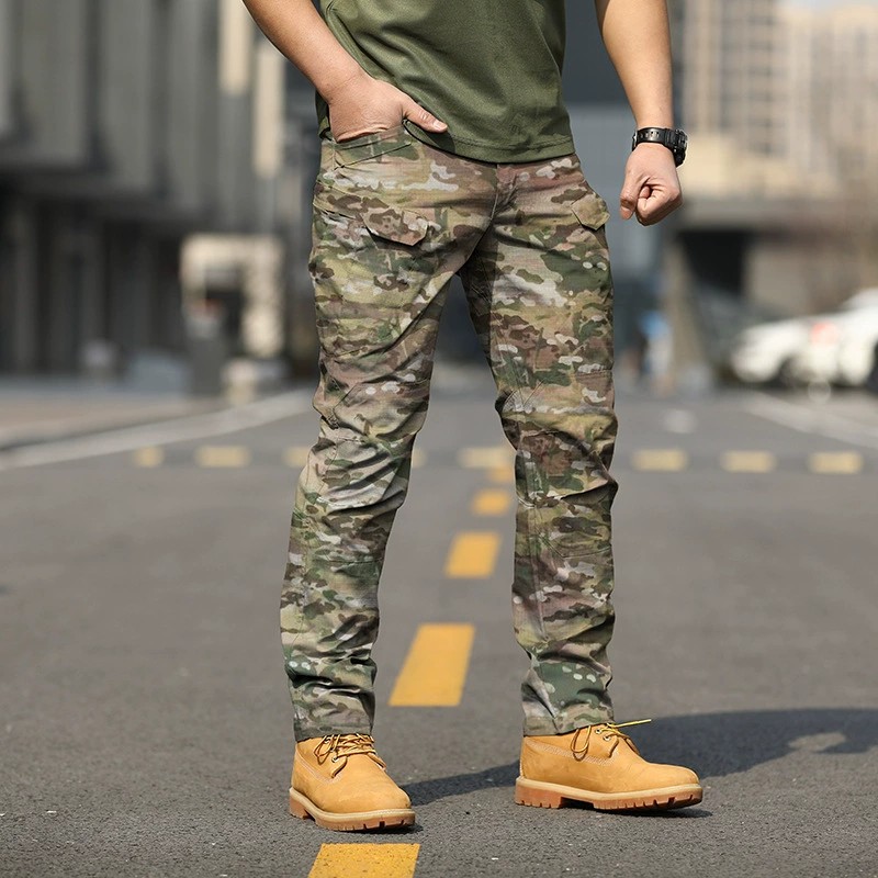 Outdoor Multi-Pocket Cargo Pants for Spring Autumn Training - Model: 727878822769 - 图片 2