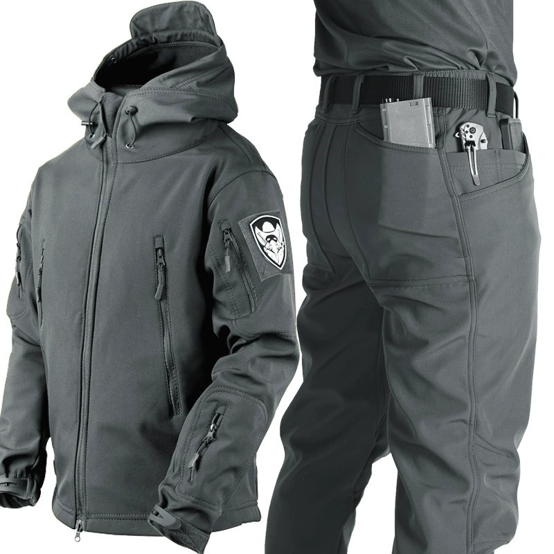 Tactical Waterproof Jacket for Mountaineering with Fleece Lining - Model: 967936222347