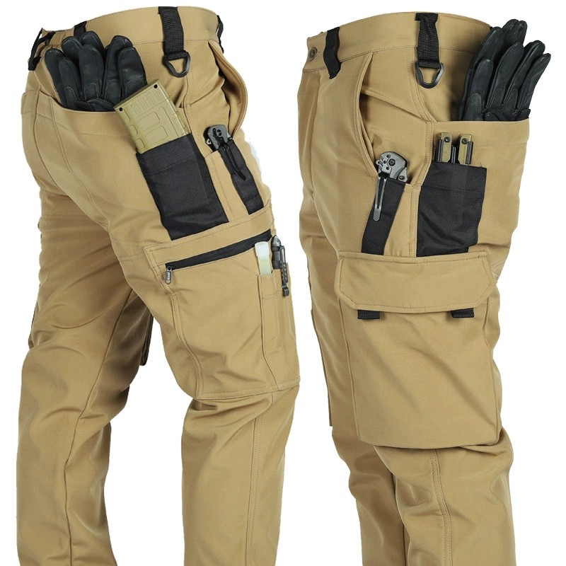 Outdoor Softshell Pants for Hiking with Waterproof Cargo Pockets - Model: 956048194929