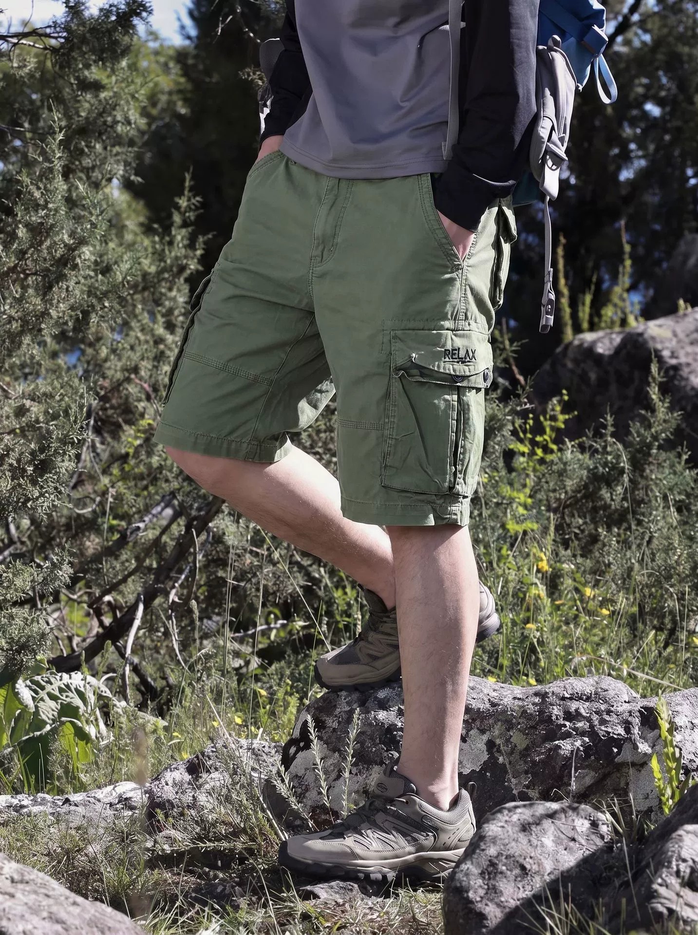Men's Casual Cargo Shorts for Summer Outdoor Hiking - Model: 613665420704 - 图片 3