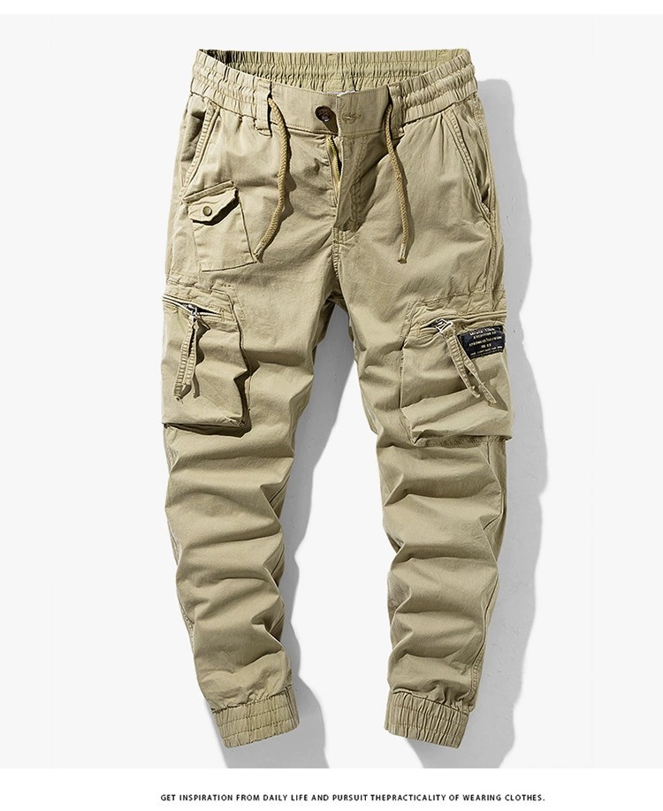 Men's Tapered Cargo Pants for Casual Wear with Multiple Pockets - Model: 642513568218 - 图片 6