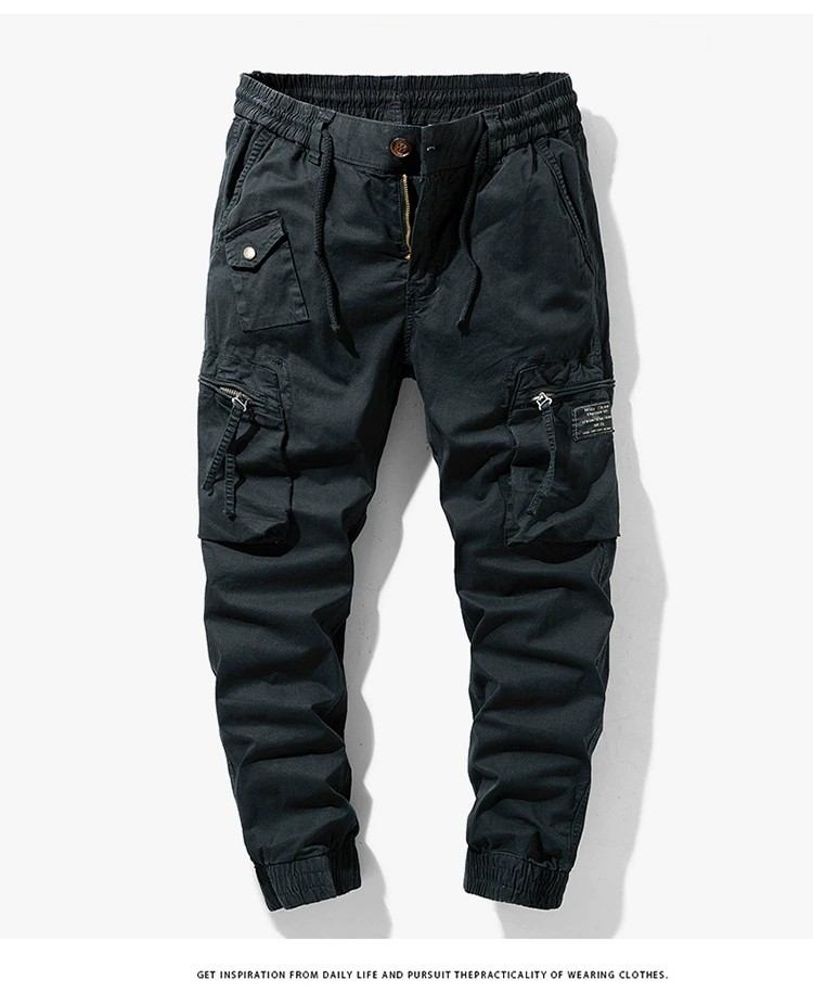 Men's Tapered Cargo Pants for Casual Wear with Multiple Pockets - Model: 642513568218 - 图片 9