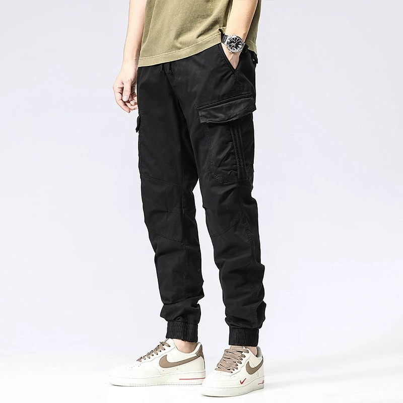 Men's Cargo Pants for Summer Streetwear with Drawstring - Model: 672411936645
