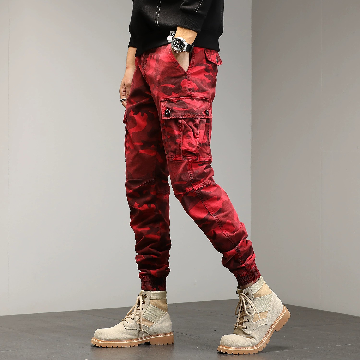 Camouflage Cargo Pants for Men with Multi-Pocket Streetwear Style - Model: 653662153396 - 图片 2