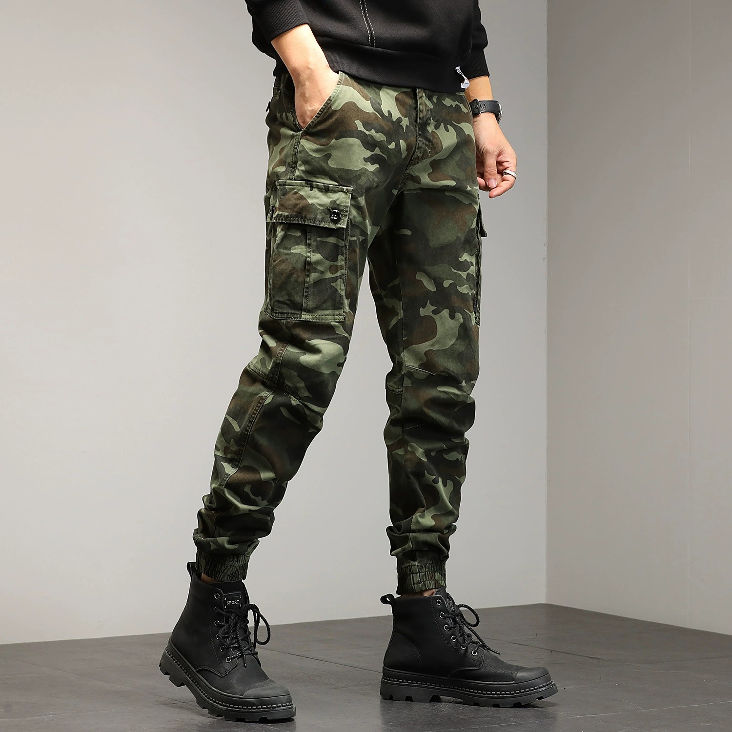Camouflage Cargo Pants for Men with Multi-Pocket Streetwear Style - Model: 653662153396 - 图片 3