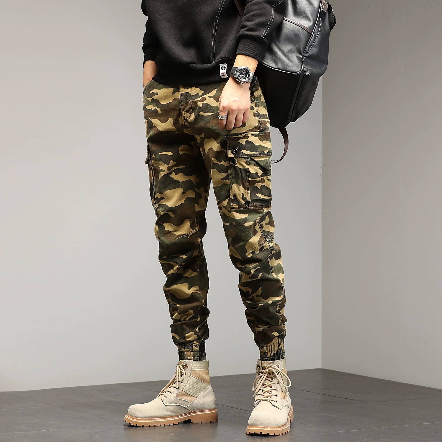 Camouflage Cargo Pants for Men with Multi-Pocket Streetwear Style - Model: 653662153396 - 图片 6