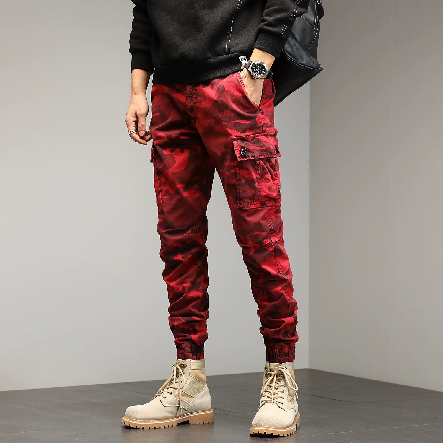 Camouflage Cargo Pants for Men with Multi-Pocket Streetwear Style - Model: 653662153396 - 图片 7