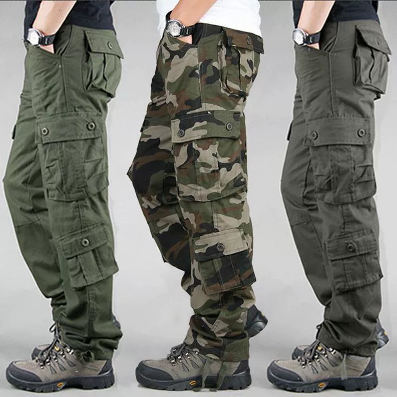 Men's Multi-Pocket Cargo Pants for Work with Durable Cotton - Model: 781166790206