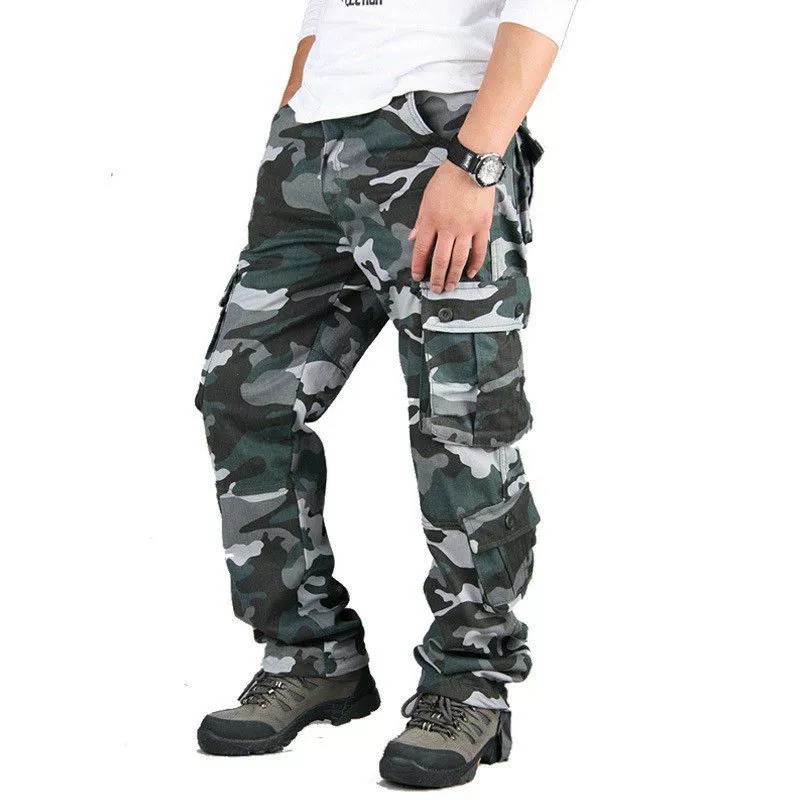 Men's Cargo Pants for Work with Multi-Pockets and Camouflage - Model: 773324160615 - 图片 5