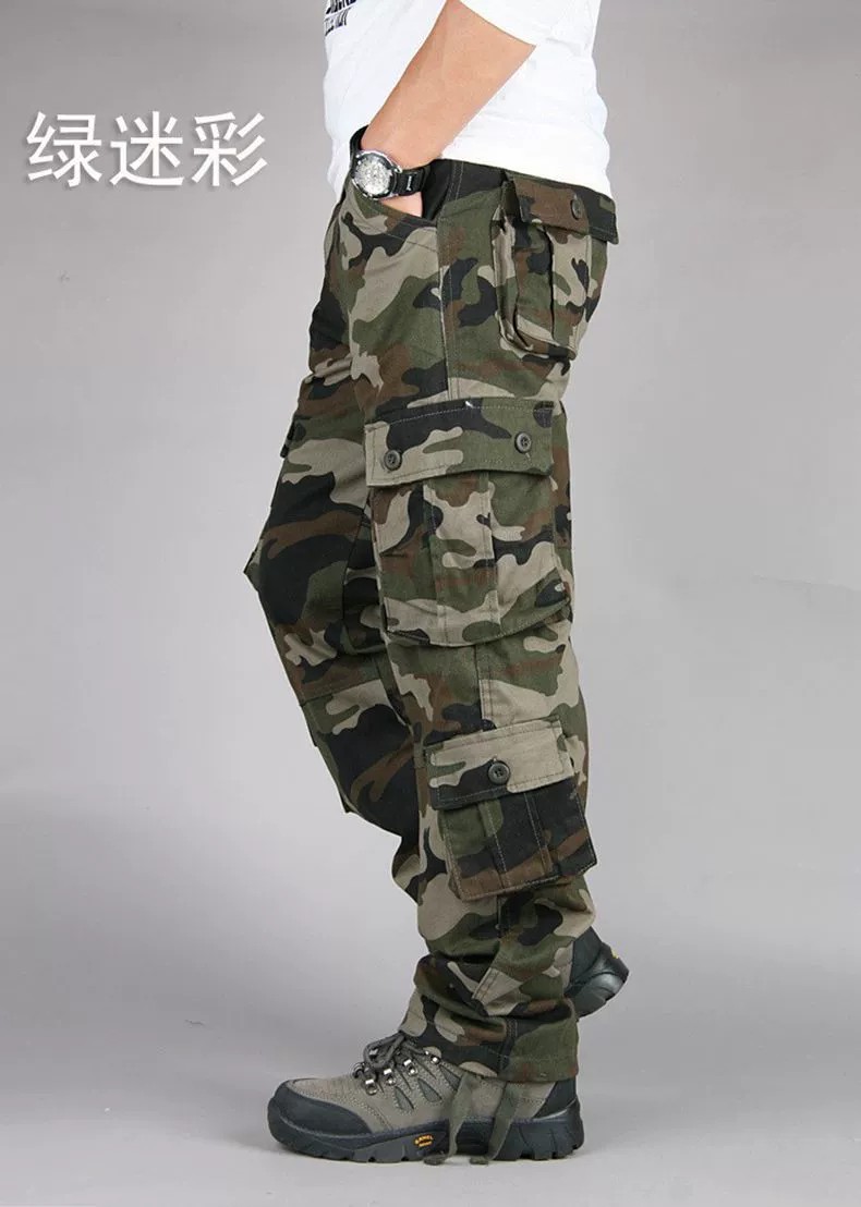 Men's Cargo Pants for Work with Multi-Pockets and Camouflage - Model: 773324160615 - 图片 6