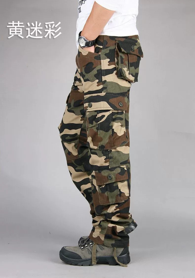 Men's Cargo Pants for Work with Multi-Pockets and Camouflage - Model: 773324160615 - 图片 7