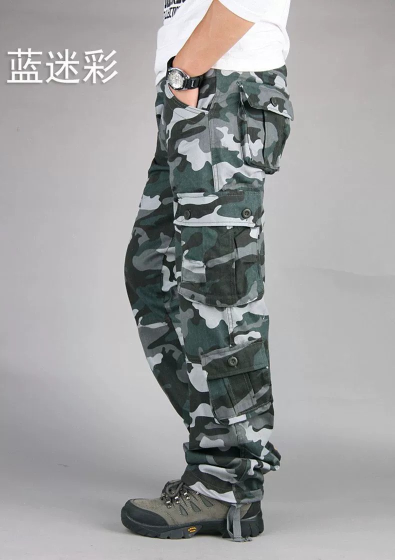Men's Cargo Pants for Work with Multi-Pockets and Camouflage - Model: 773324160615 - 图片 8