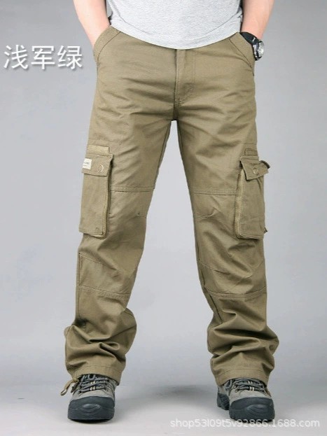 Men's Cargo Pants with Multi-Pockets for Outdoor Hiking & Casual Wear - Model: 1027875774409