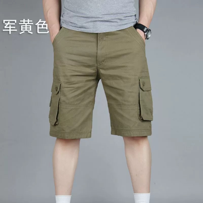 Men's Casual Five-Point Cotton Shorts for Summer, Multi-Pocket Straight-Leg - Model: 774447293091 - 图片 3