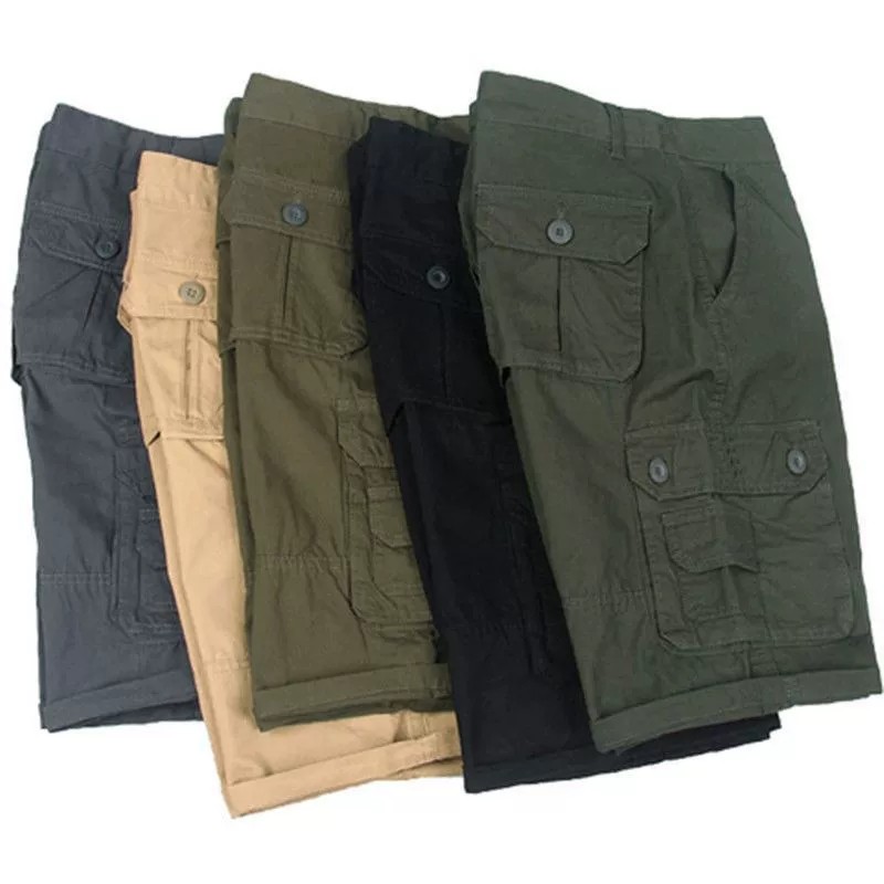 Men's Casual Five-Point Cotton Shorts for Summer, Multi-Pocket Straight-Leg - Model: 774447293091 - 图片 5