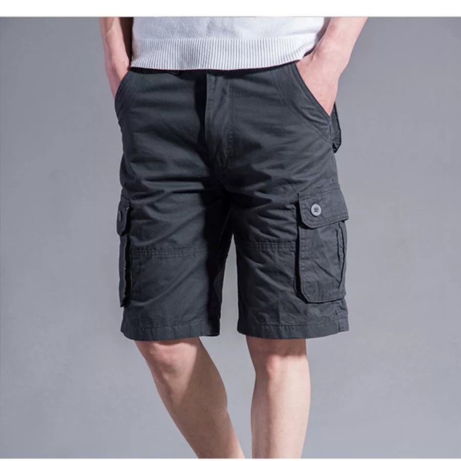 Men's Casual Five-Point Cotton Shorts for Summer, Multi-Pocket Straight-Leg - Model: 774447293091 - 图片 6