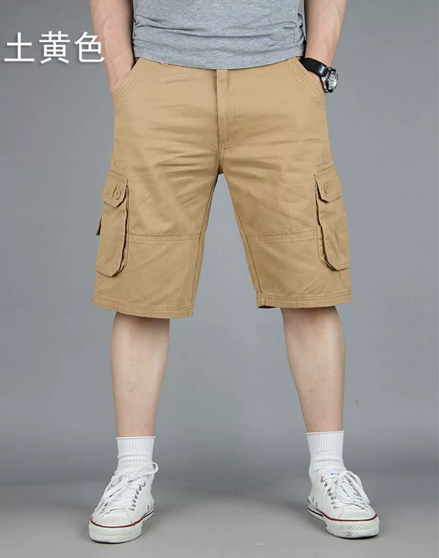 Men's Casual Five-Point Cotton Shorts for Summer, Multi-Pocket Straight-Leg - Model: 774447293091 - 图片 8