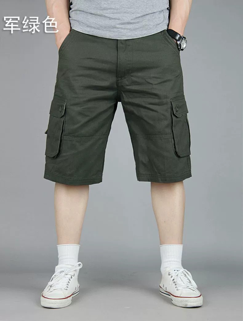 Men's Casual Five-Point Cotton Shorts for Summer, Multi-Pocket Straight-Leg - Model: 774447293091 - 图片 9
