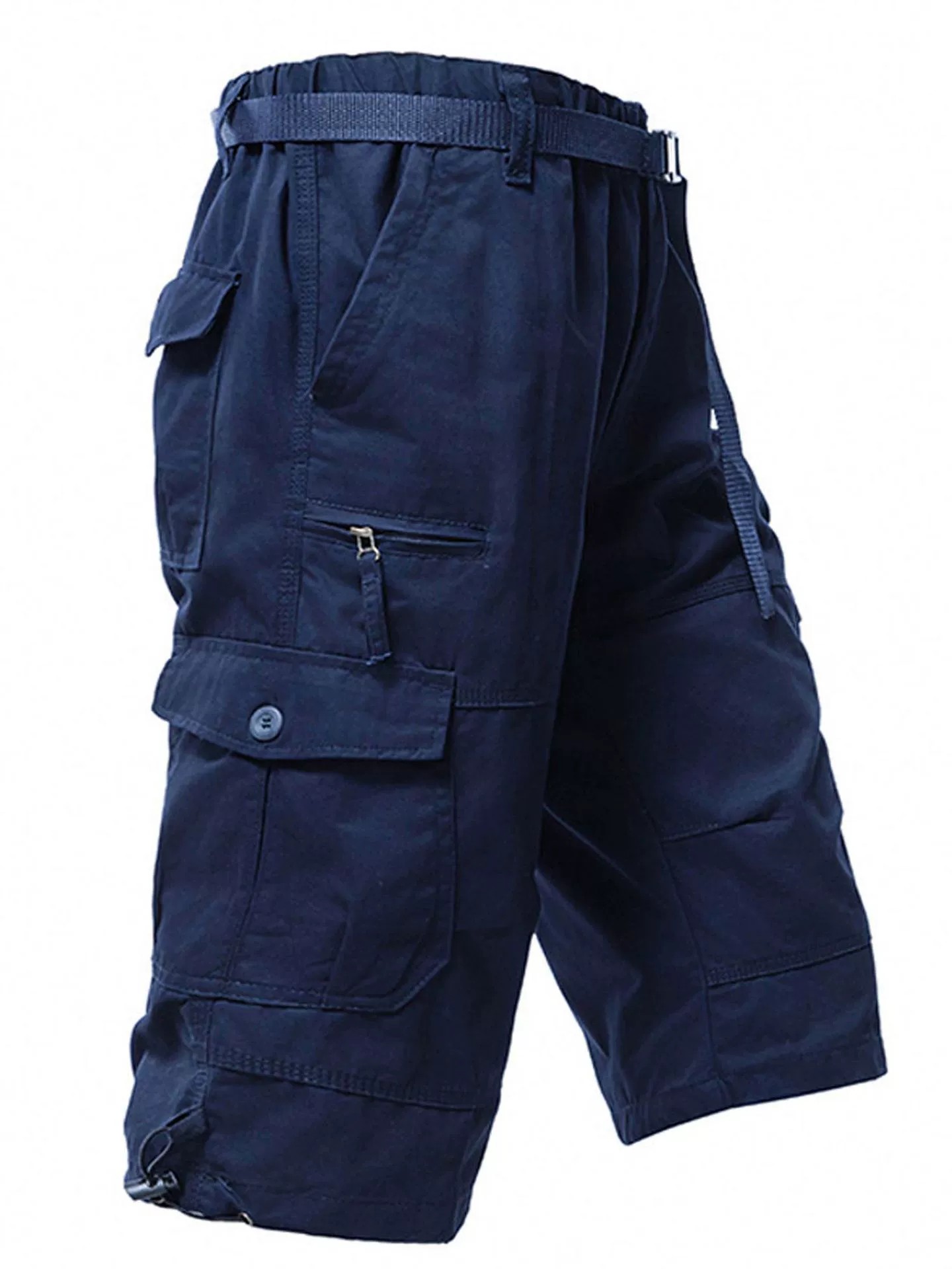 Summer Cropped Cargo Pants for Men with Multi-Pockets, Plus Size - Model: 885141460123 - 图片 5