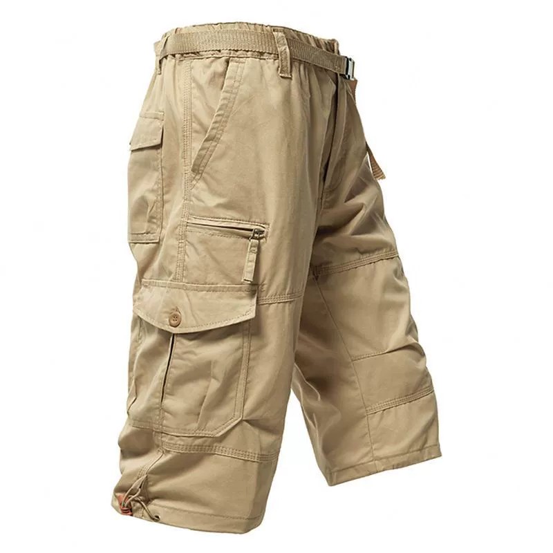Summer Cropped Cargo Pants for Men with Multi-Pockets, Plus Size - Model: 885141460123 - 图片 8