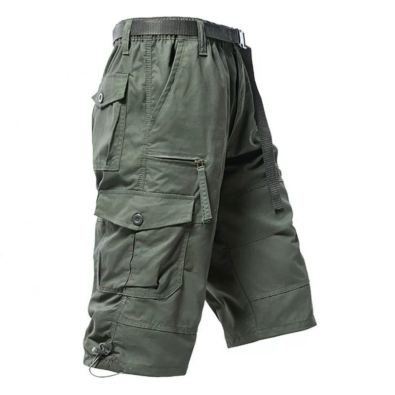 Summer Cropped Cargo Pants for Men with Multi-Pockets, Plus Size - Model: 885141460123 - 图片 9