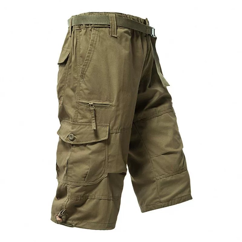 Summer Cropped Cargo Pants for Men with Multi-Pockets, Plus Size - Model: 885141460123 - 图片 10