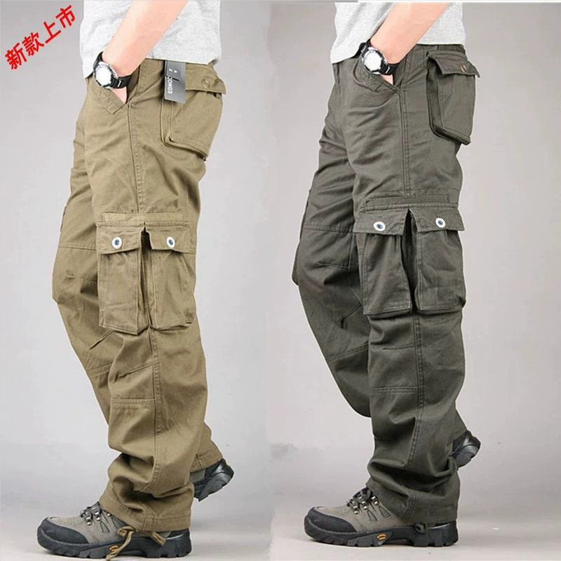 Men's Cargo Pants with Multi-Pockets for Casual Outdoor Work - Model: 773111692626