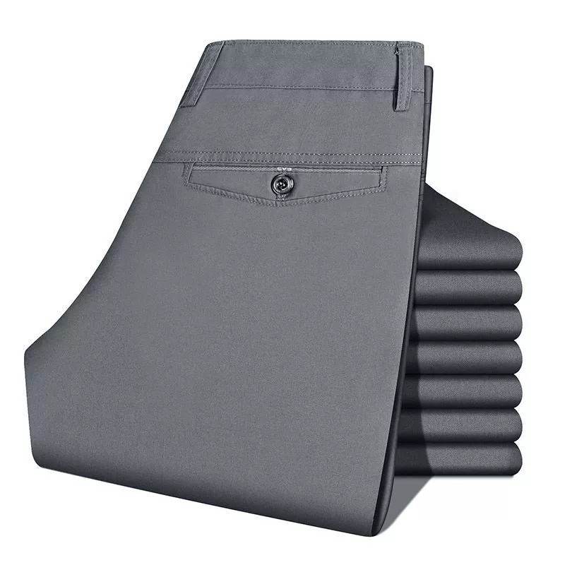 Men's Business Casual Cotton Trousers for Middle-Aged Father Summer - Model: 788044737071 - 图片 2