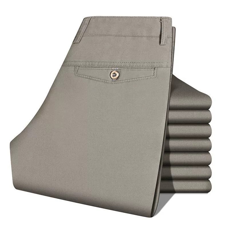 Men's Business Casual Cotton Trousers for Middle-Aged Father Summer - Model: 788044737071 - 图片 3