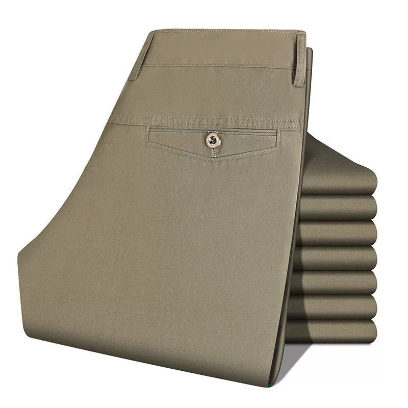Men's Business Casual Cotton Trousers for Middle-Aged Father Summer - Model: 788044737071 - 图片 4