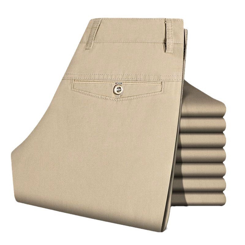 Men's Business Casual Cotton Trousers for Middle-Aged Father Summer - Model: 788044737071 - 图片 5
