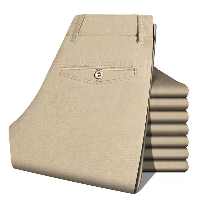 Men's Business Casual Cotton Trousers for Middle-Aged Father Summer - Model: 788044737071 - 图片 8