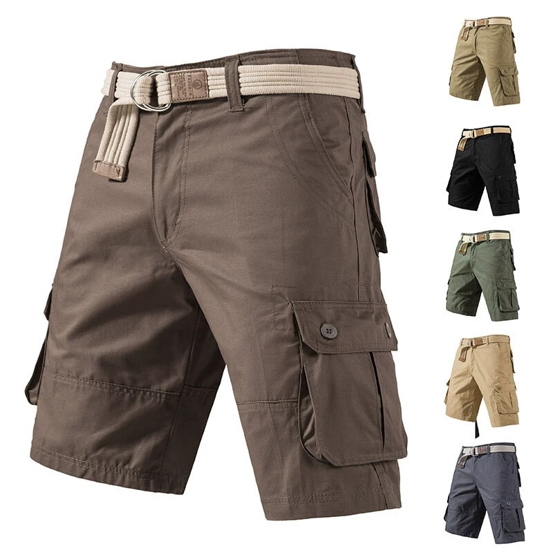 Men's Casual Cargo Shorts with Multi-Pockets for Outdoor Summer - Model: 914492937181