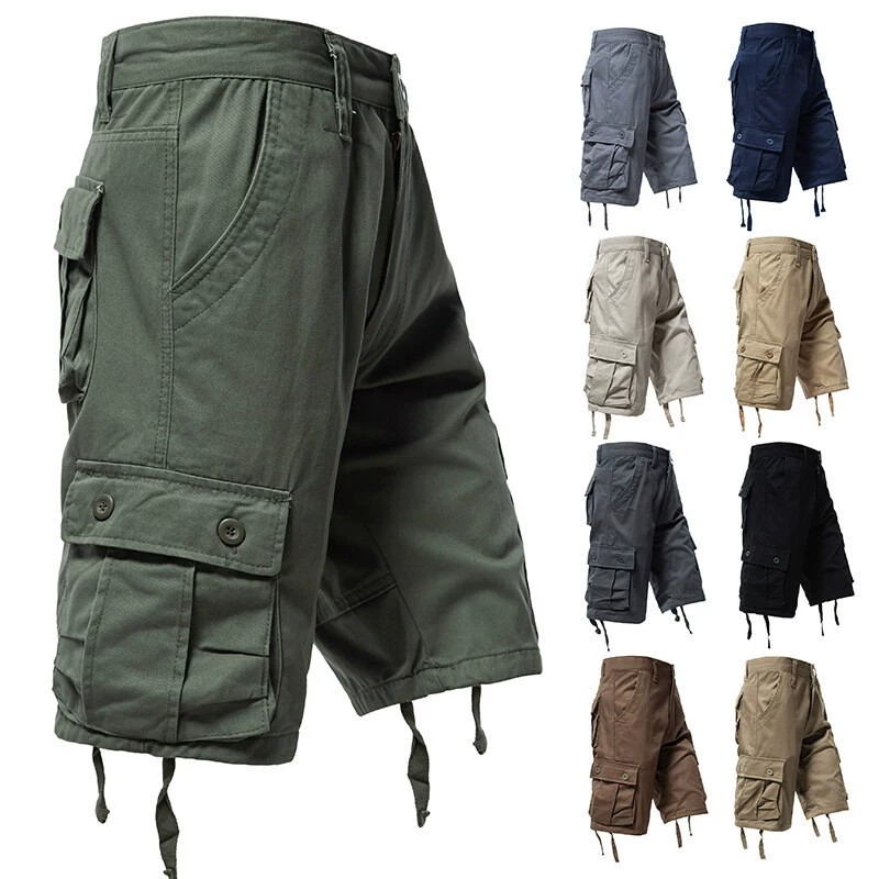 Men's Loose Cargo Shorts for Outdoor Hiking with Multi-Pockets - Model: 905753003151
