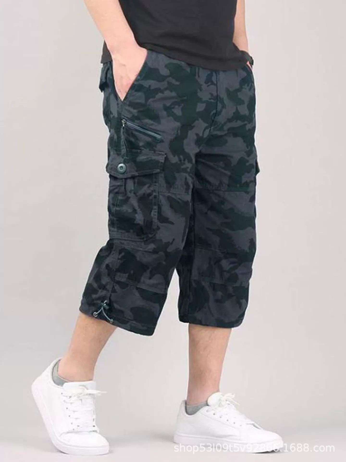 Men's Casual 3/4 Pants for Summer Hiking with 7 Pockets, Breathable Fabric - Model: 885003190256 - 图片 3