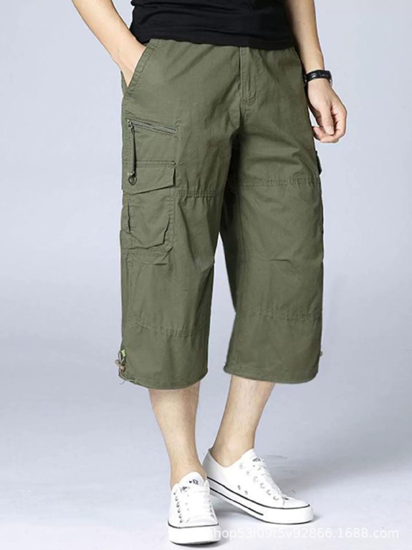 Men's Casual 3/4 Pants for Summer Hiking with 7 Pockets, Breathable Fabric - Model: 885003190256 - 图片 4