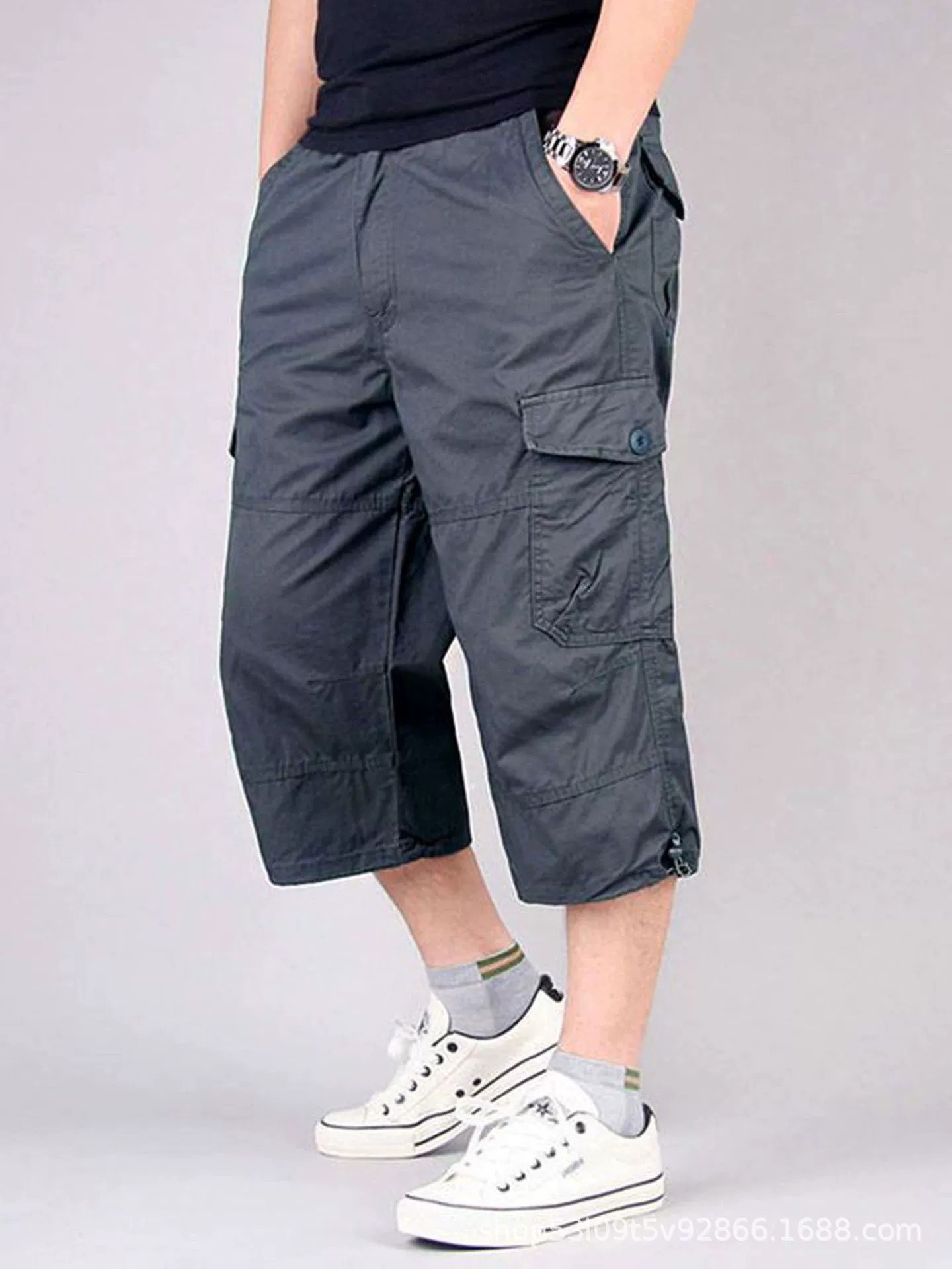 Men's Casual 3/4 Pants for Summer Hiking with 7 Pockets, Breathable Fabric - Model: 885003190256 - 图片 5