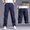 Men's Cotton Cargo Pants with Multi-Pockets for Outdoor - Model: 772797523982