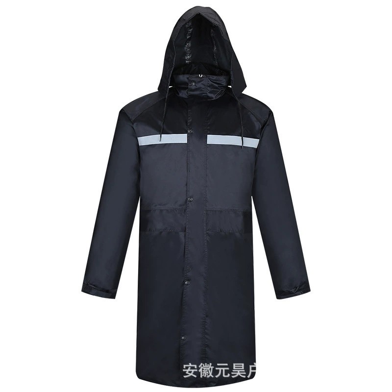 Long Reflective Raincoat for Emergency Patrol with High Visibility - Model: 838965049194