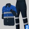 Workshop Camp Collar Uniform for Factory Workers with Reflective Safety Stripes - Model: 1030157197695