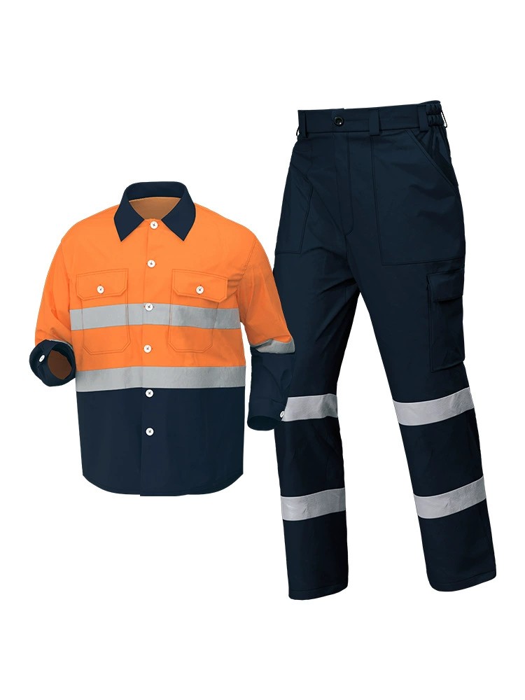 Workshop Camp Collar Uniform for Factory Workers with Reflective Safety Stripes - Model: 1030157197695 - 图片 5