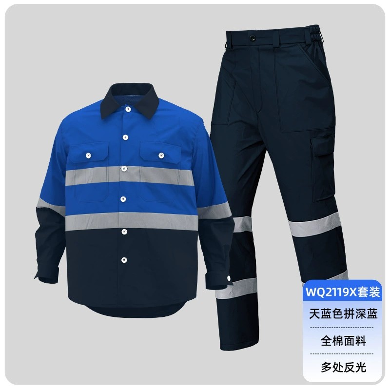 Workshop Camp Collar Uniform for Factory Workers with Reflective Safety Stripes - Model: 1030157197695 - 图片 8