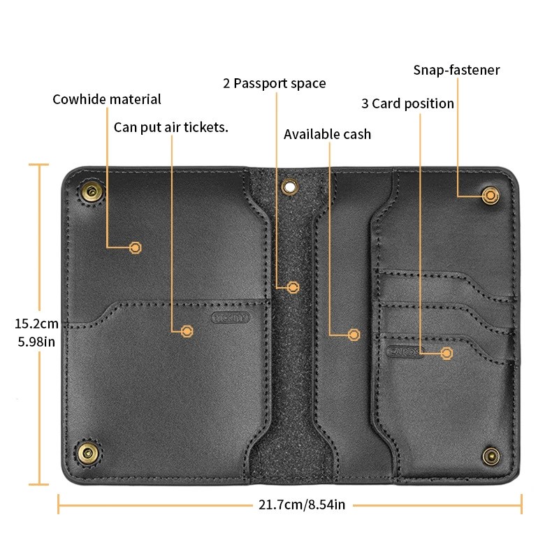 Passport Holder for Travel Abroad and Business Trips with Organizer - Model: 813654989313 - 图片 3