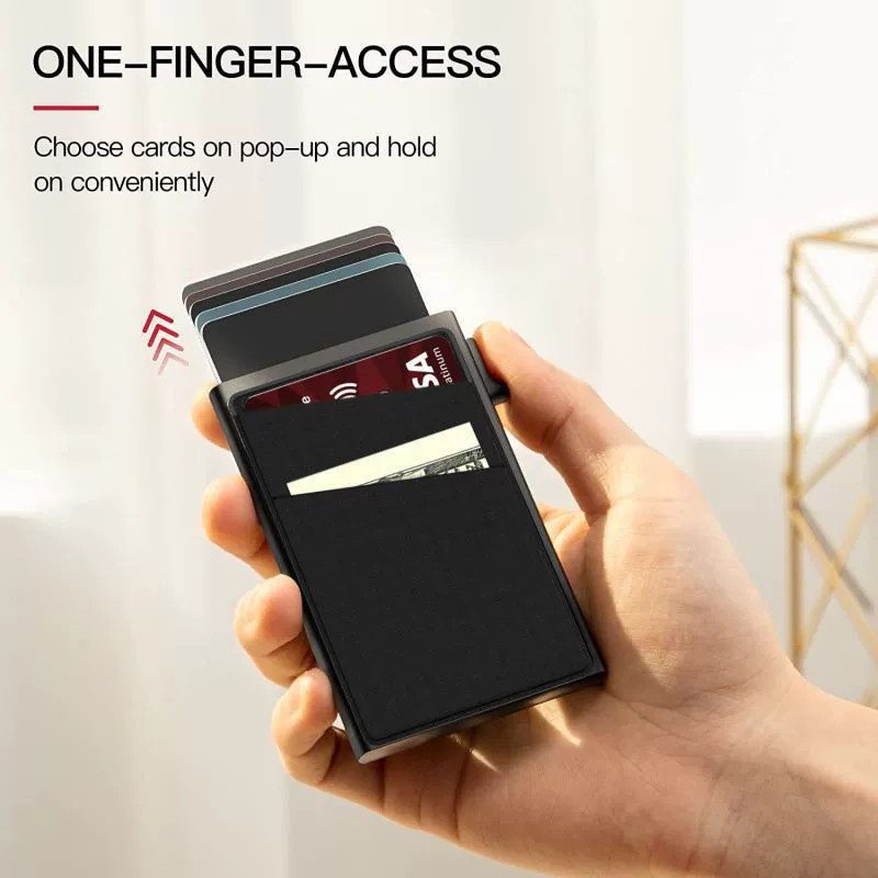 Card Holder for Men with RFID Protection, Slim Aluminum Case for Pocket - Model: 739474137922 - 图片 2
