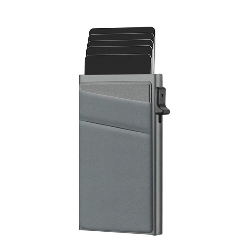 Card Holder for Men with RFID Protection, Slim Aluminum Case for Pocket - Model: 739474137922 - 图片 5