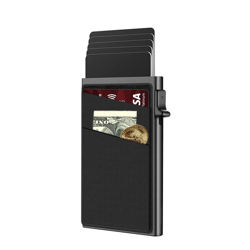Card Holder for Men with RFID Protection, Slim Aluminum Case for Pocket - Model: 739474137922 - 图片 6